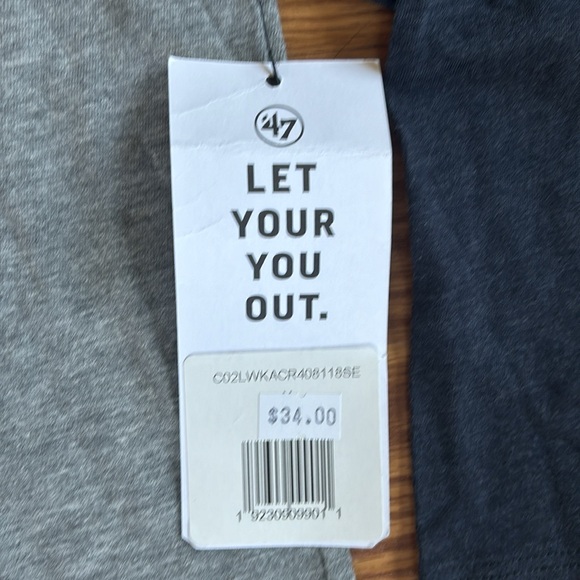 NWT 47 Women's University of Arizona Wildcats Gray Blue Baseball Tee Size Medium - Picture 4 of 11